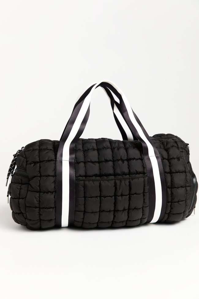 Haylie Active State Black Quilted Duffle Bag - Image 2