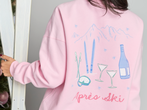 Apres Ski Light Pink Graphic Sweatshirt