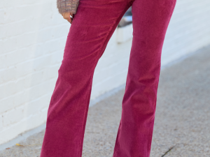 I Can't Forget Deep Red Button Fly Corduroy Pants