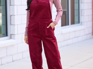Alden Berry Cord Overalls
