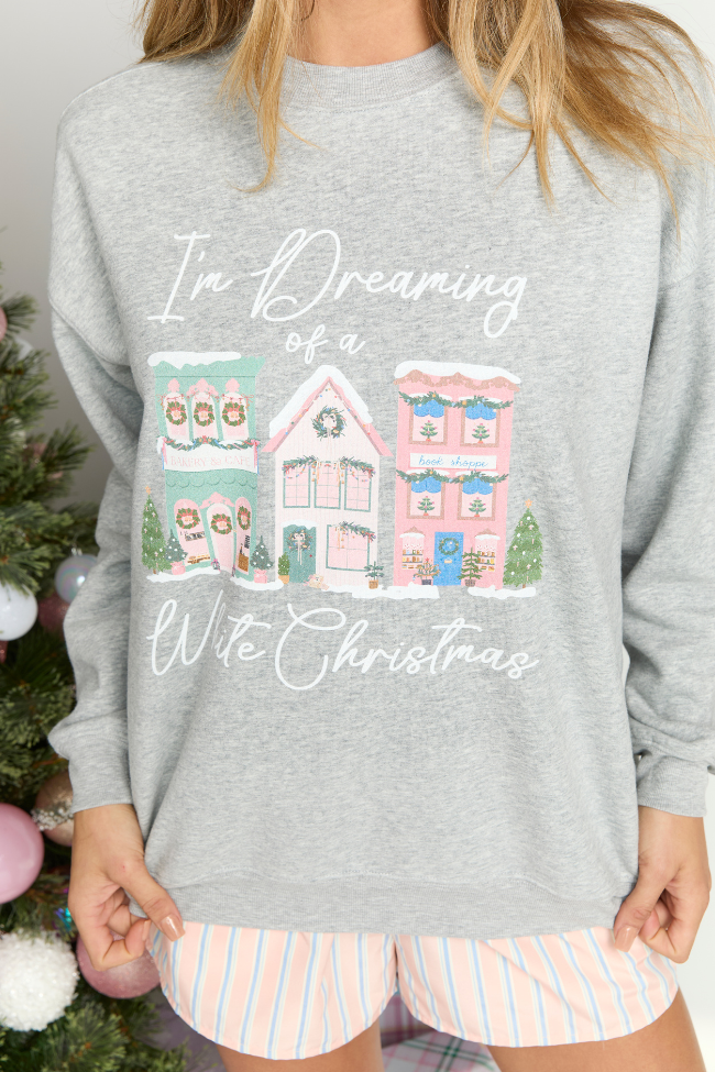 Christmas Village Light Grey Graphic Sweatshirt - Image 2