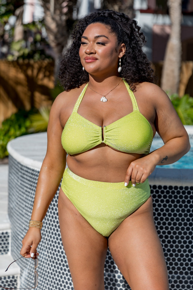 Classic Coastal Green Shimmer Bikini Bottoms FINAL SALE - Image 6