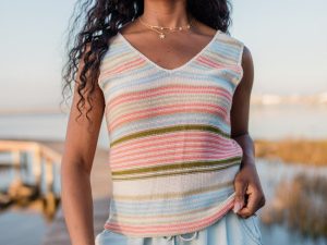 On The Cape Multi Stripe Sweater Tank FINAL SALE
