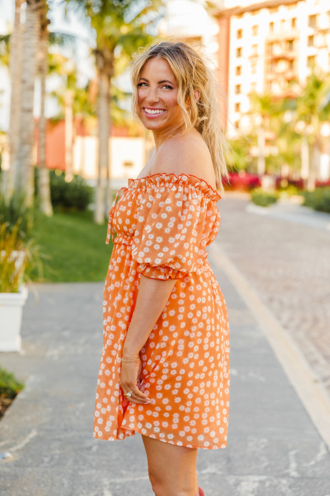 Golden Hour Gulf Orange Floral Dress FINAL SALE - Image 7