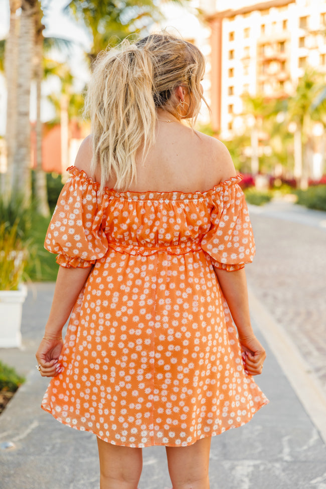 Golden Hour Gulf Orange Floral Dress FINAL SALE - Image 8