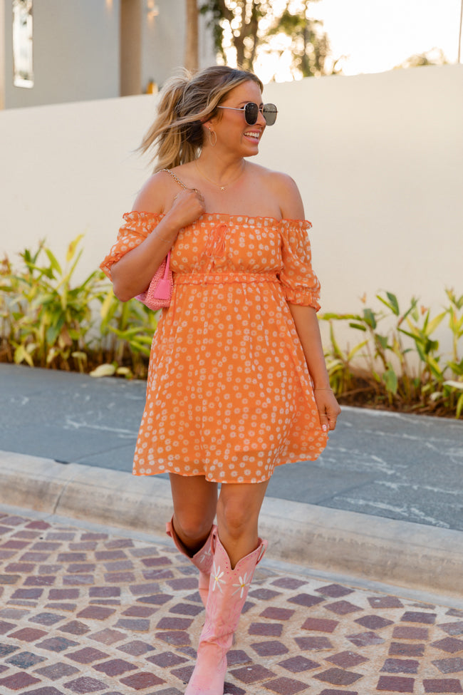 Golden Hour Gulf Orange Floral Dress FINAL SALE - Image 5