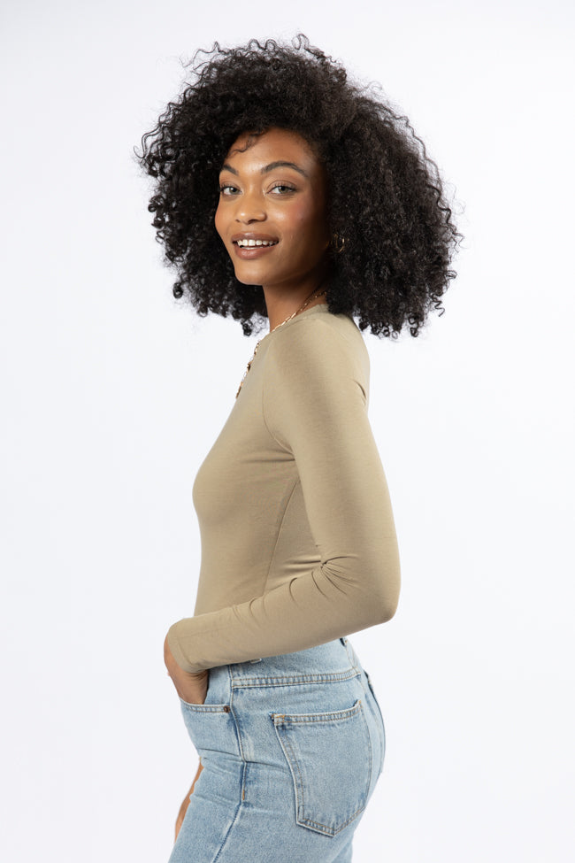 Lucky Me Olive Crew Neck Bodysuit FINAL SALE - Image 4