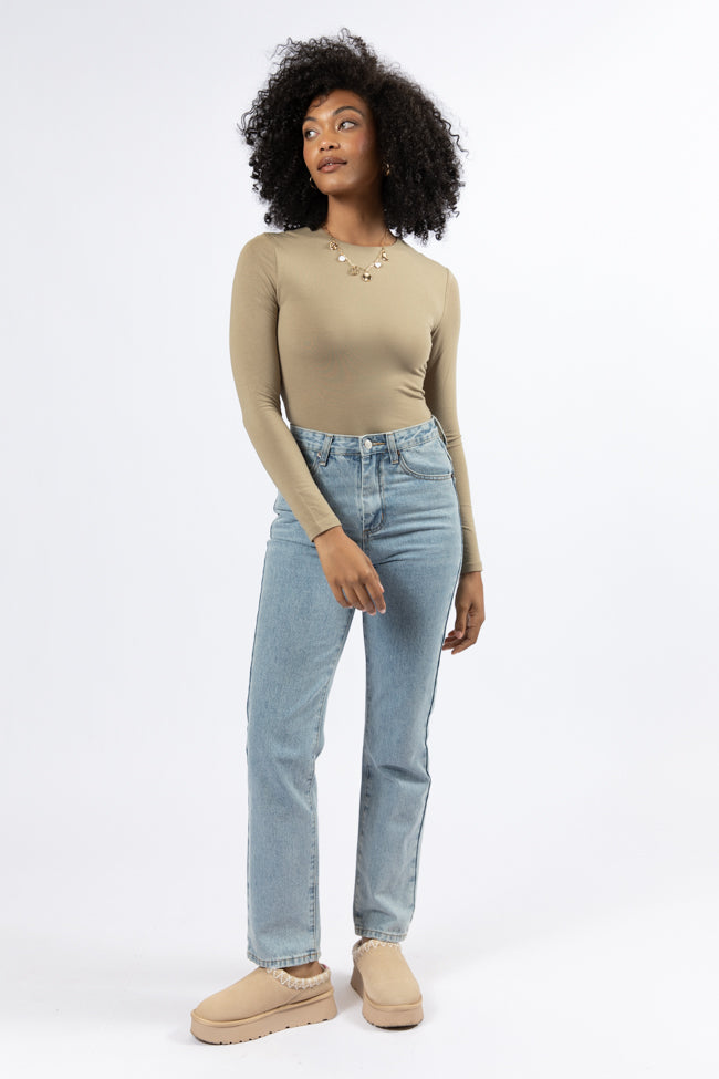 Lucky Me Olive Crew Neck Bodysuit FINAL SALE - Image 3