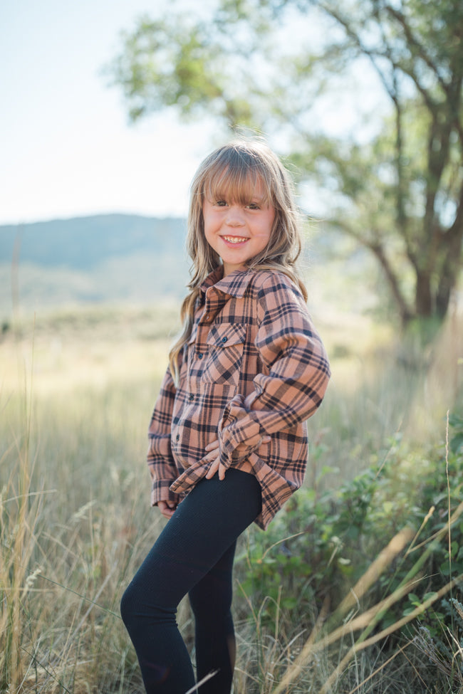 Kid's Nash Brown and Black Plaid Shirt FINAL SALE - Image 4