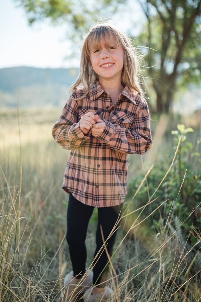 Kid's Nash Brown and Black Plaid Shirt FINAL SALE - Image 2