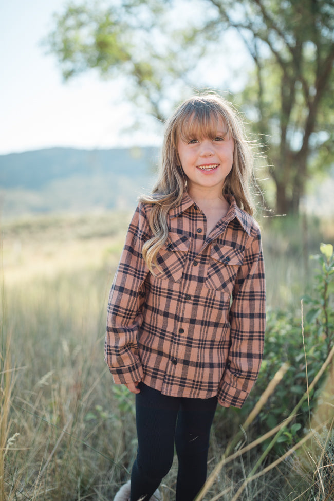 Kid's Nash Brown and Black Plaid Shirt FINAL SALE - Image 3