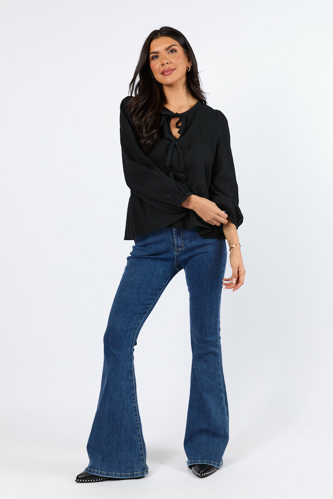 Close To Me Black Bow Detail Blouse FINAL SALE - Image 2