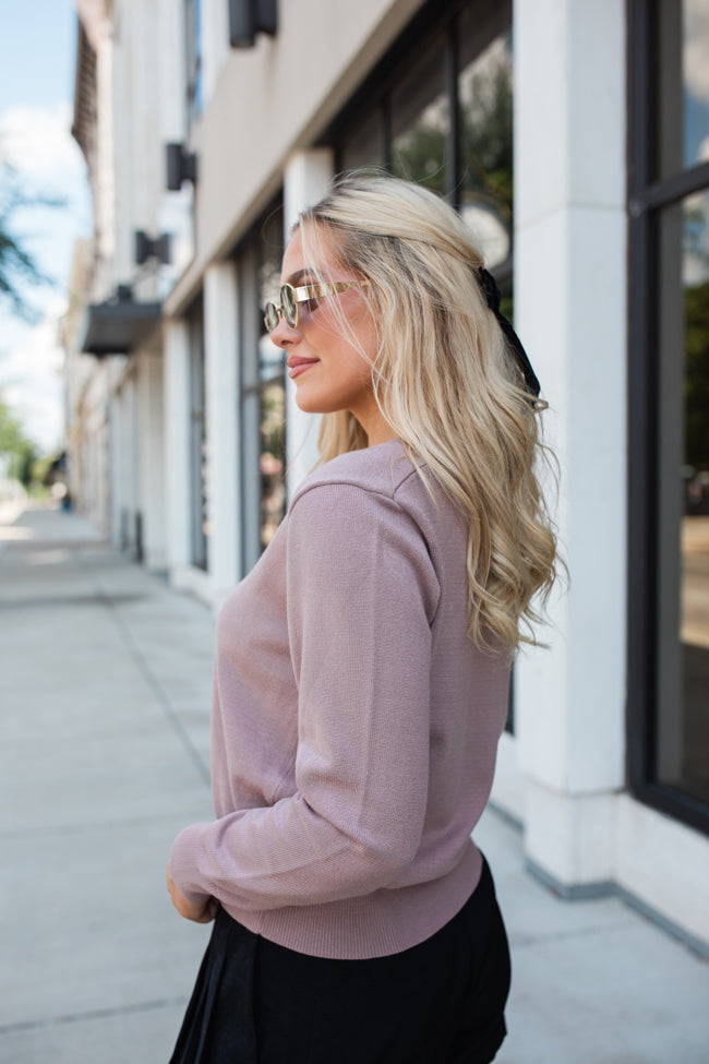 Let's Be Honest Mocha V-Neck Sweater - Image 3