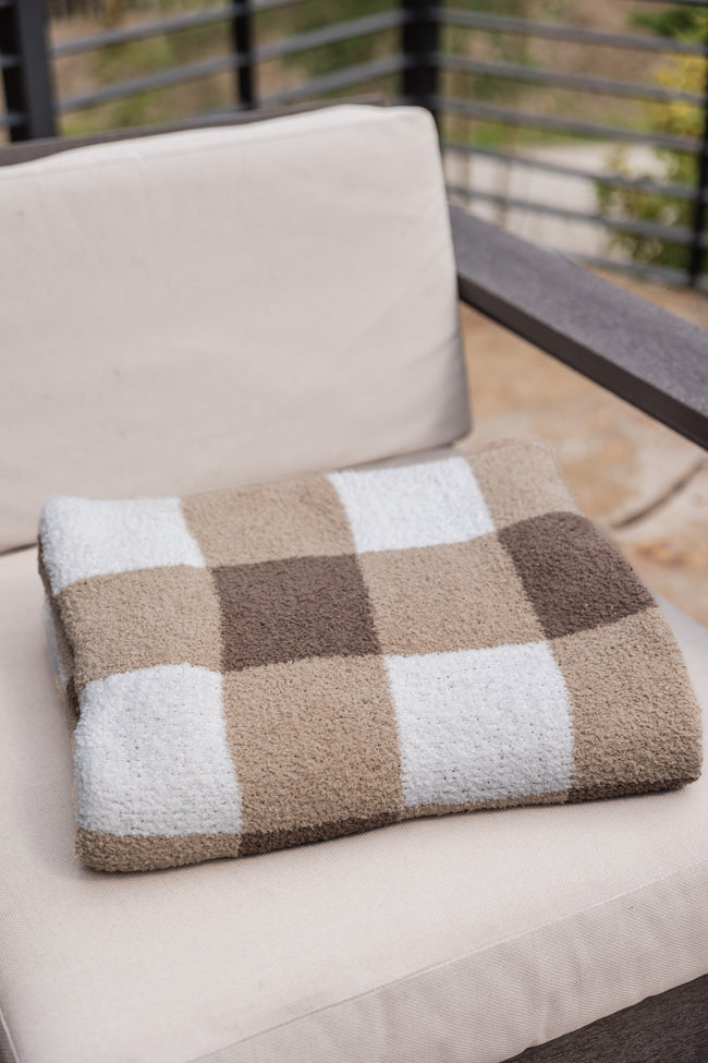 Make Me Believe Tan Gingham Blanket FINAL SALE - Image 5