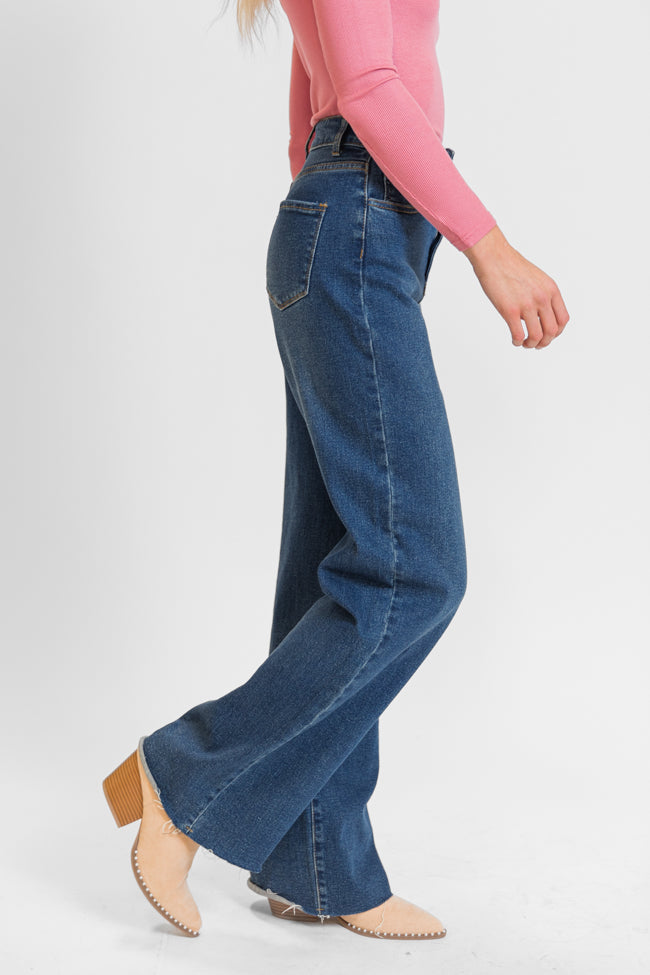 Kelsea Dark Wash Wide Leg Tall Jeans FINAL SALE - Image 3