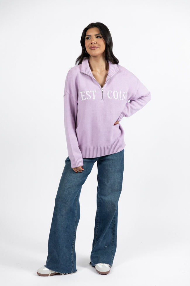 Roll With It Purple West Coast Quarter Zip Sweater FINAL SALE - Image 2