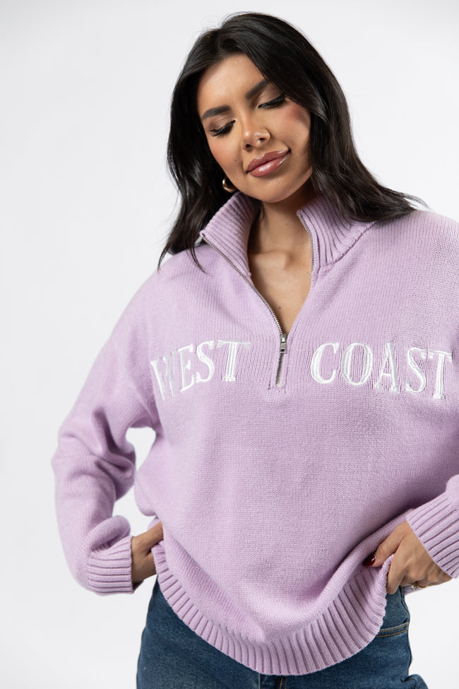 Roll With It Purple West Coast Quarter Zip Sweater FINAL SALE - Image 3
