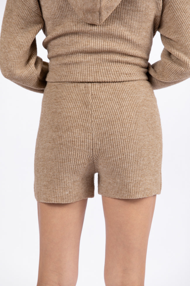 Cloud Chaser Mocha Sweater Knit Shorts FINAL SALE - Image 4