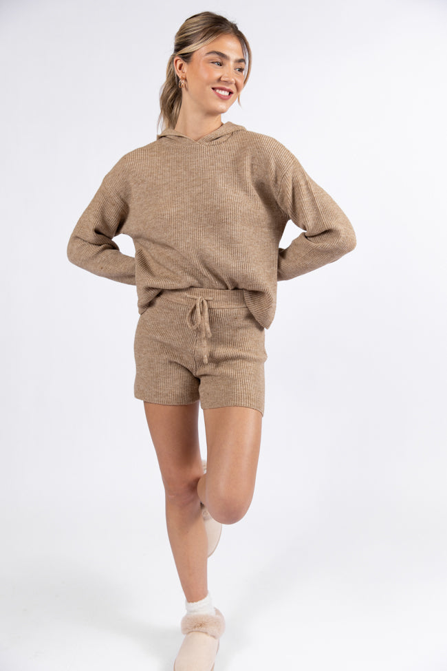 Cloud Chaser Mocha Sweater Knit Shorts FINAL SALE - Image 2