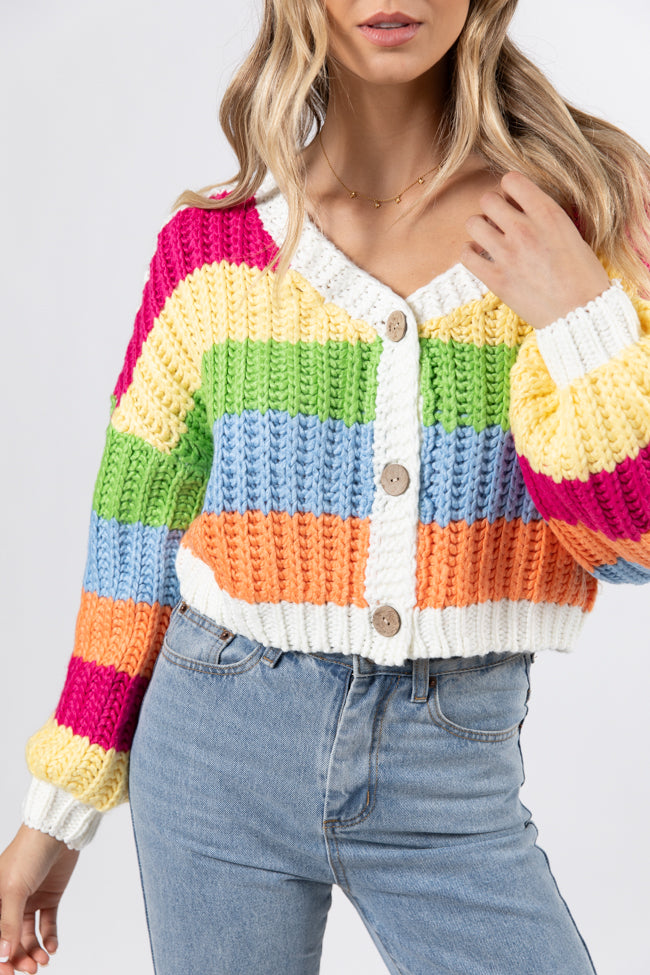 Little Bit More Multi Stripe Cardigan FINAL SALE - Image 3