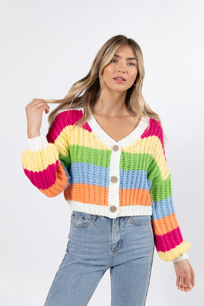Little Bit More Multi Stripe Cardigan FINAL SALE