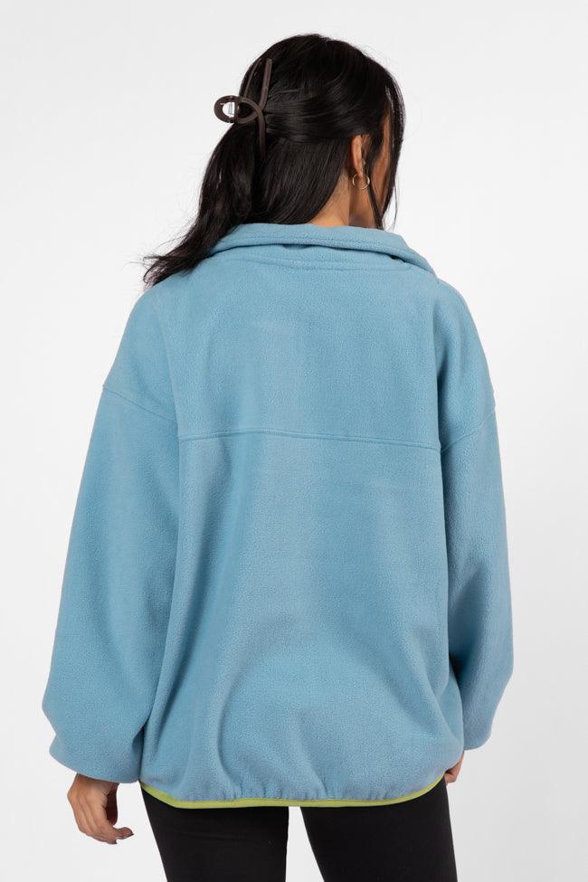 Outside The Box Blue Contrast Trim Fleece Pullover FINAL SALE - Image 5