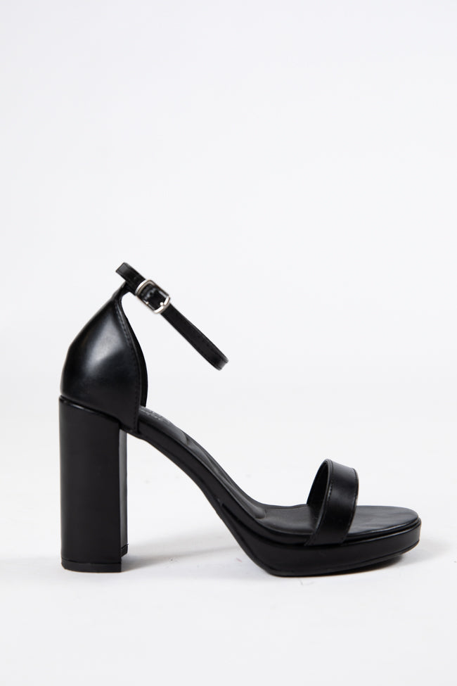 Shivani Black Leather Heels FINAL SALE - Image 6