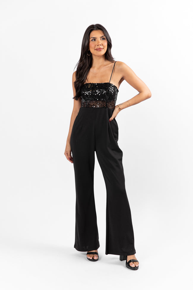 Even The Score Black Sequin Top Jumpsuit FINAL SALE - Image 4