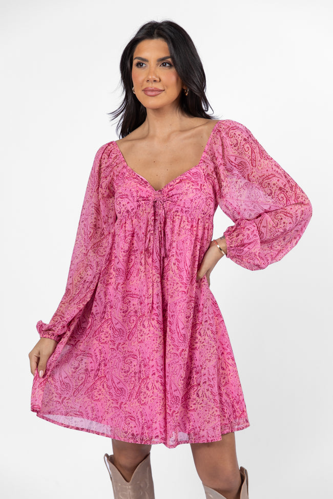 What's Next Pink Sweetheart Neckline Mini Dress FINAL SALE