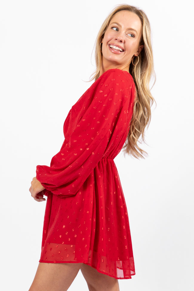 Warmest Wishes Shimmer Detail Babydoll Dress FINAL SALE - Image 4