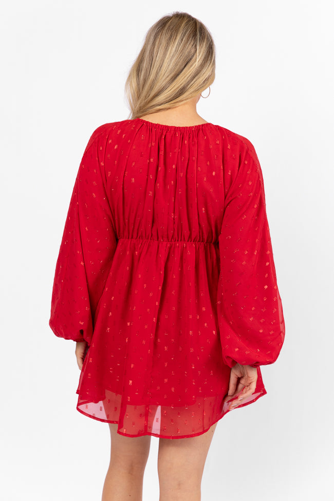 Warmest Wishes Shimmer Detail Babydoll Dress FINAL SALE - Image 5