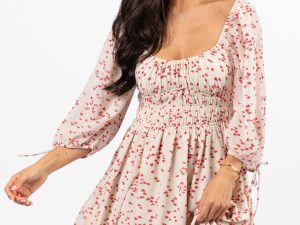 Unconditional Love Ivory Heart Print Mini Dress FINAL SALE
