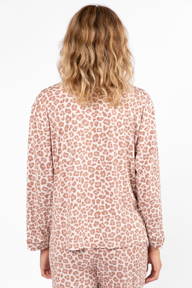 Under The Stars Neutral Leopard Pajama Top FINAL SALE - Image 5