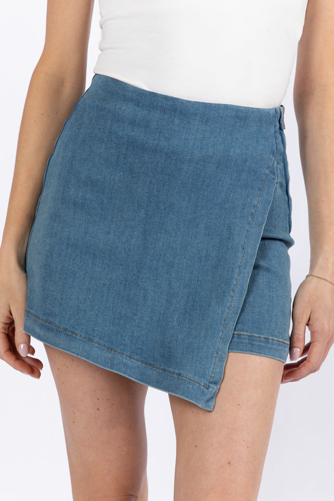 Jessica Medium Wash Denim Skort FINAL SALE