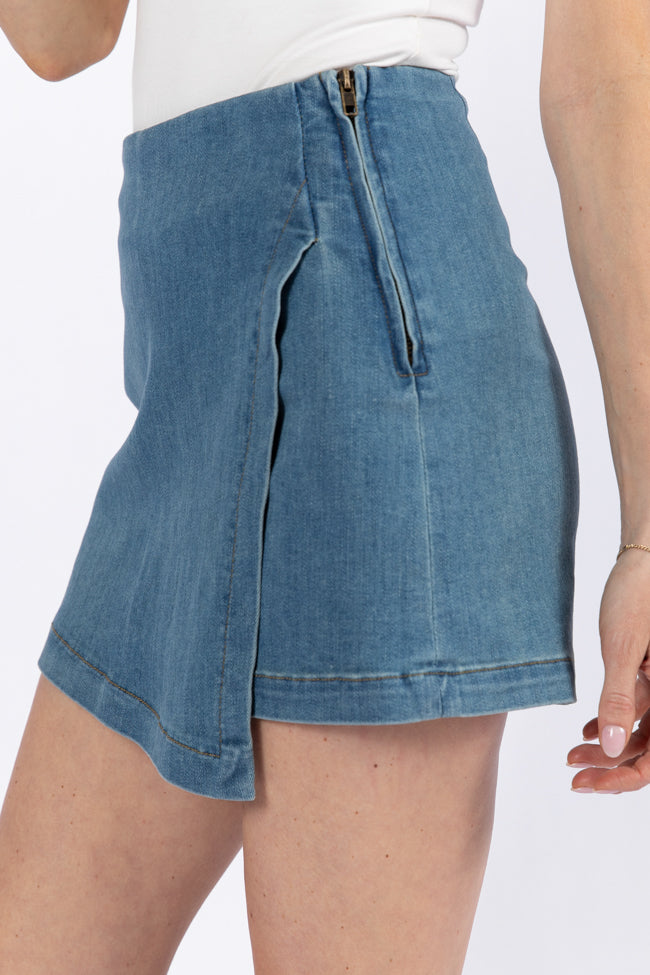 Jessica Medium Wash Denim Skort FINAL SALE - Image 3
