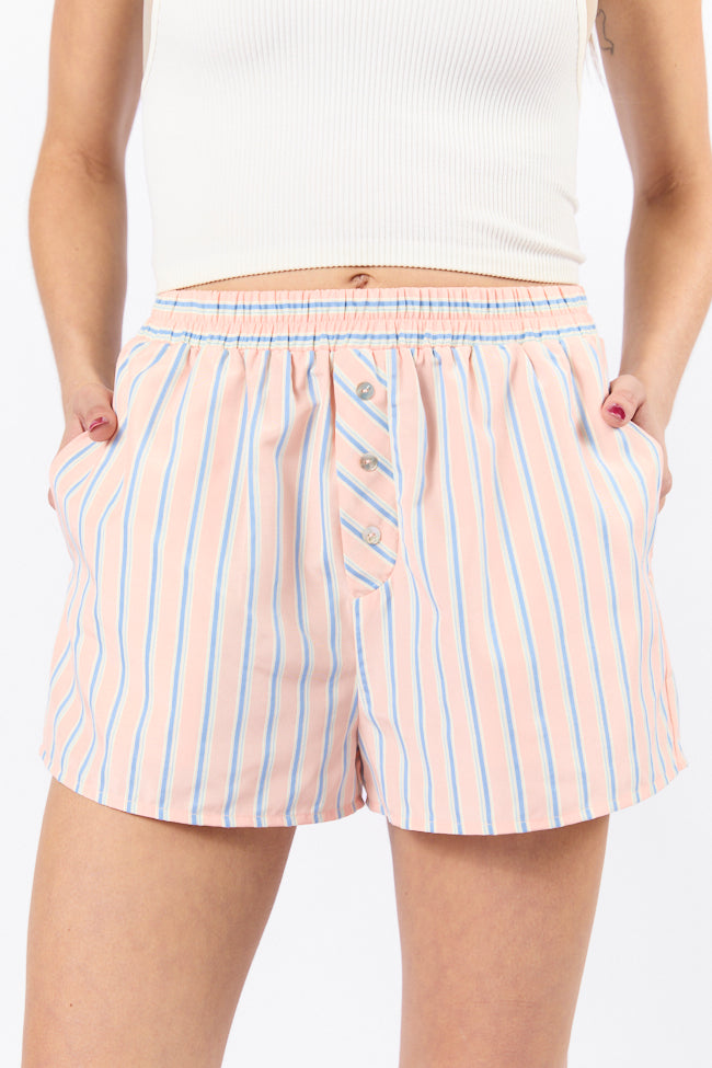 Sunday Morning Coral Multi Striped Boxer Shorts FINAL SALE - Image 2