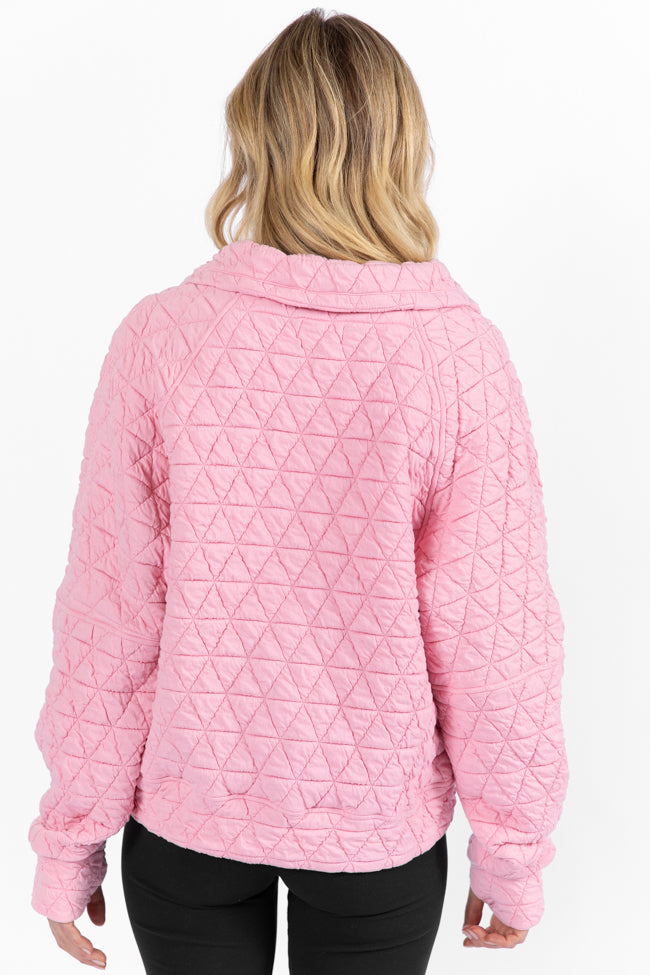 Love Is Everything Pink Quilted Quarter Zip Pullover FINAL SALE - Image 5