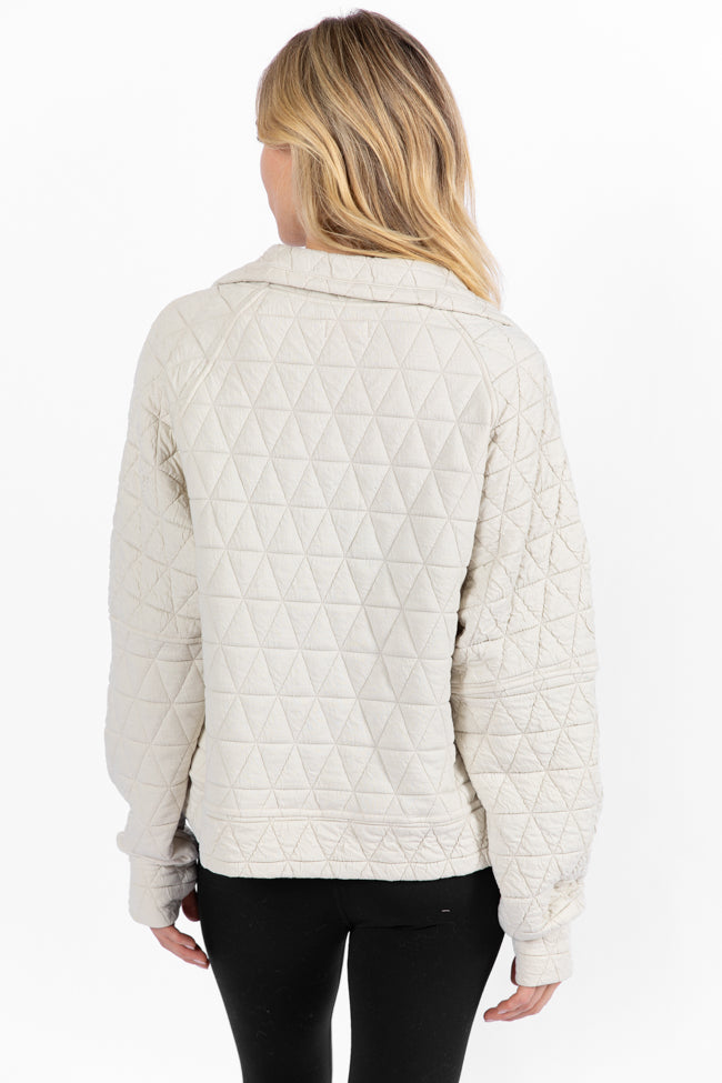Love Is Everything Ivory Quilted Quarter Zip Pullover FINAL SALE - Image 5