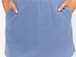 Tried It All Blue Ribbed Knit Skort FINAL SALE