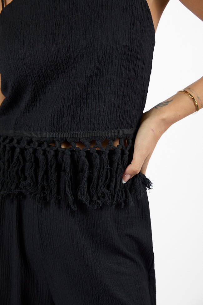 Pretty In Paradise Black Tassel Detail Top FINAL SALE - Image 4