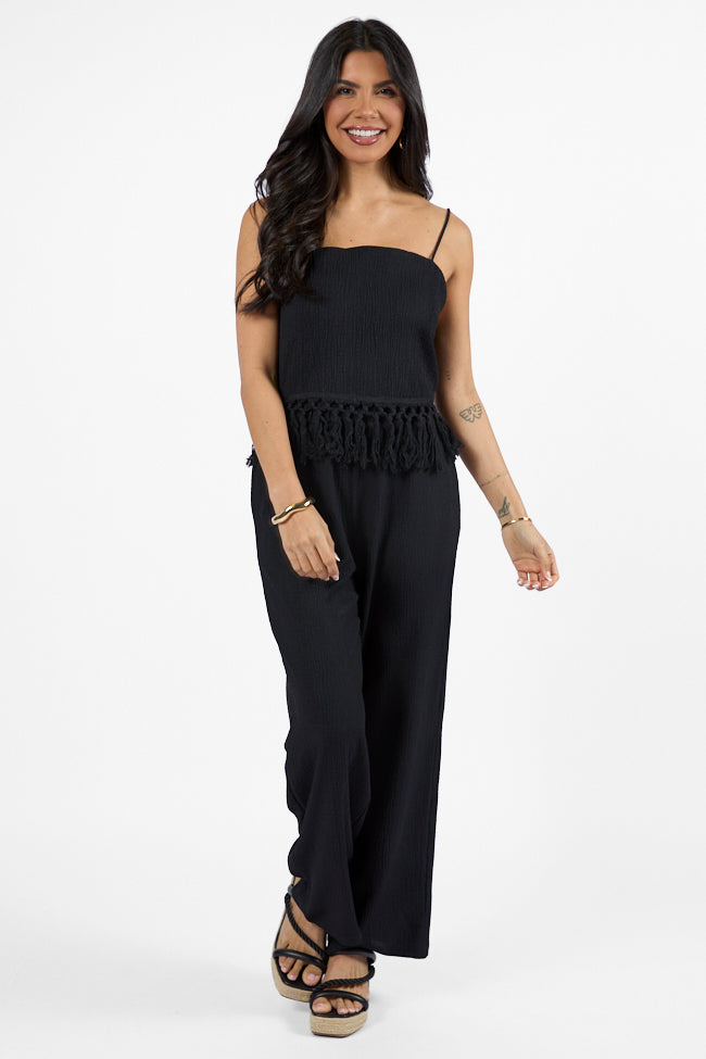 Pretty In Paradise Black Tassel Detail Top FINAL SALE - Image 2