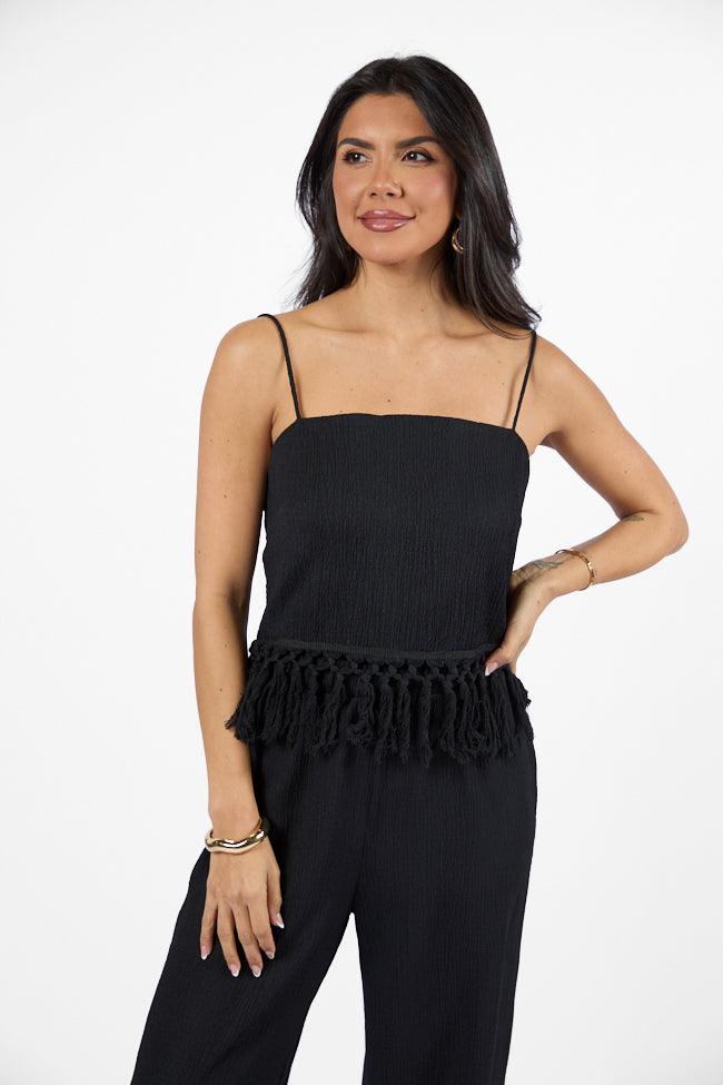 Pretty In Paradise Black Tassel Detail Top FINAL SALE - Image 3