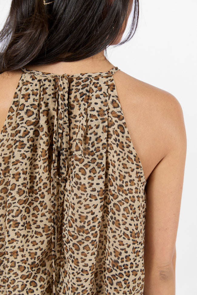 Spotlight Moment Leopard Print Halter Neck Romper FINAL SALE - Image 5