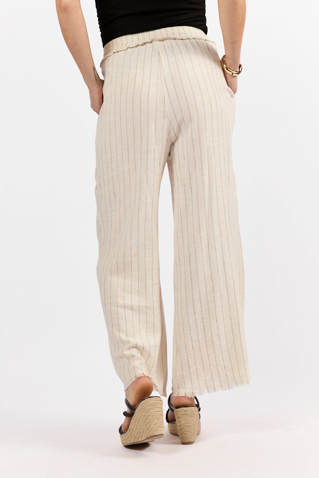 Full Sail Beige Linen Blend Striped Pants FINAL SALE - Image 5