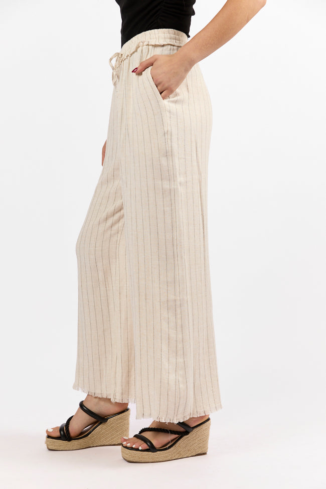 Full Sail Beige Linen Blend Striped Pants FINAL SALE - Image 4