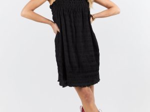 Tidal Tango Black Textured Shift Romper Dress FINAL SALE
