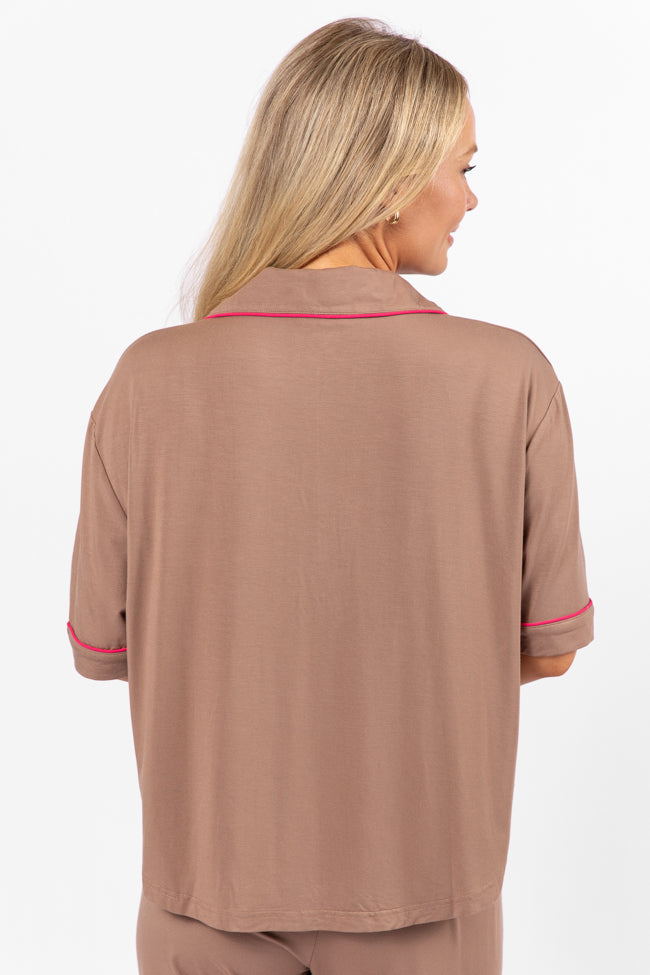 Good To Get Away Brown Pajama Set FINAL SALE - Image 5