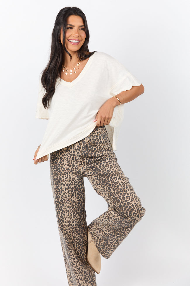 Rooted Essential Cream V-Neck Tee FINAL SALE - Image 2