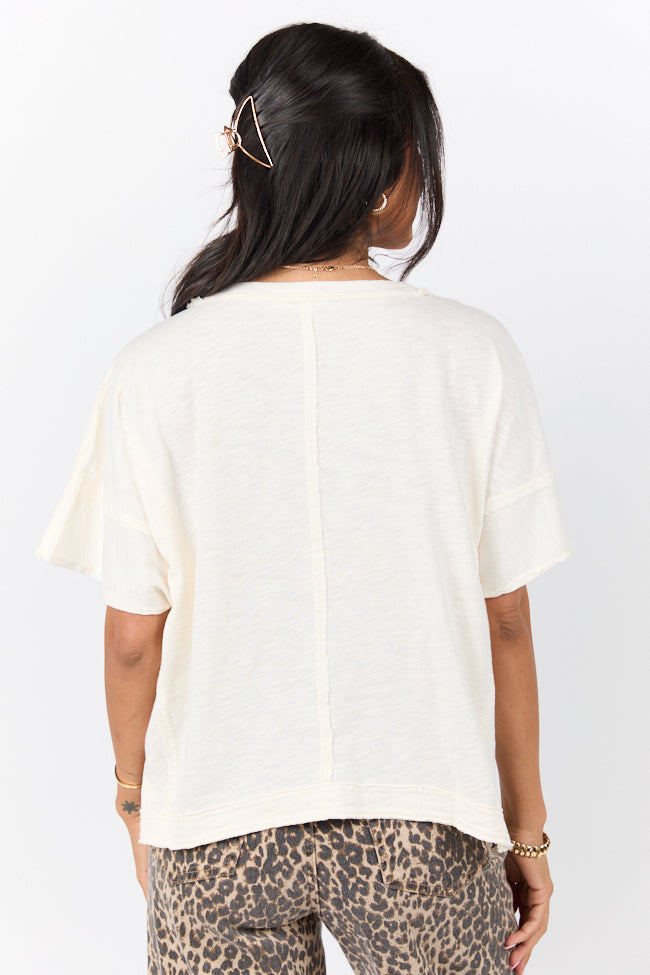 Rooted Essential Cream V-Neck Tee FINAL SALE - Image 4