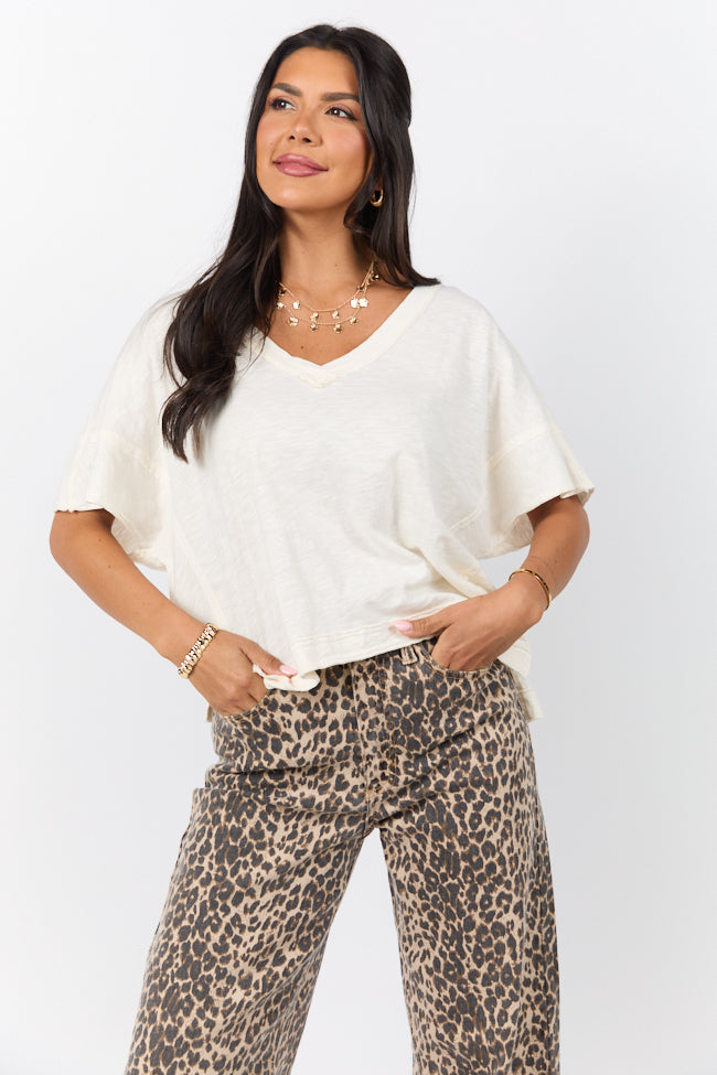 Rooted Essential Cream V-Neck Tee FINAL SALE